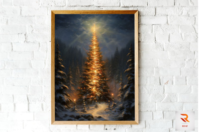 Christmas Tree Light Art Wall Art