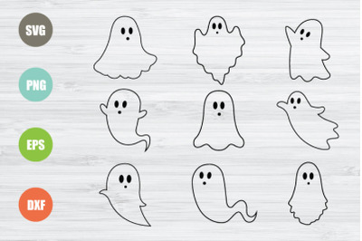 Halloween Ghost Bundle SVG, Halloween SVG, Ghost SVG