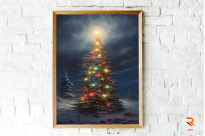 Christmas Tree Light Art Wall Art