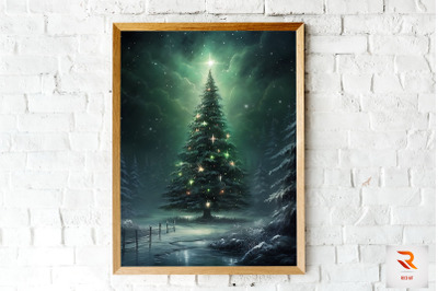 Christmas Tree Light Art Wall Art