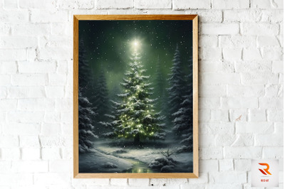 Christmas Tree Light Art Wall Art