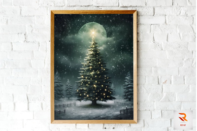 Christmas Tree Light Art Wall Art