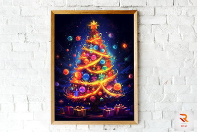 Colorful Magic Christmas Tree Wall Art