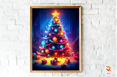 Colorful Magic Christmas Tree Wall Art