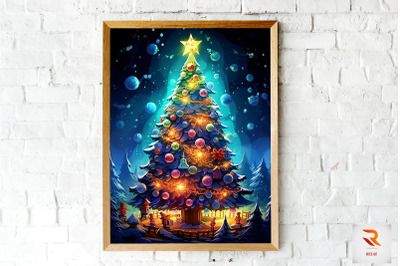 Colorful Magic Christmas Tree Wall Art