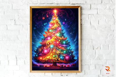 Colorful Magic Christmas Tree Wall Art