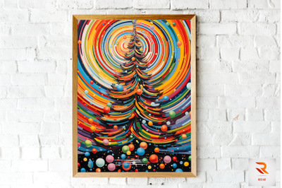 Pop Art Christmas Tree Wall Art