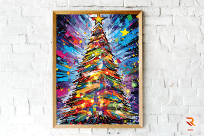 Pop Art Christmas Tree Wall Art