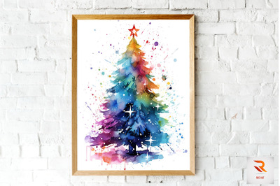 Vibrant Colorful Neon X-mas Tree