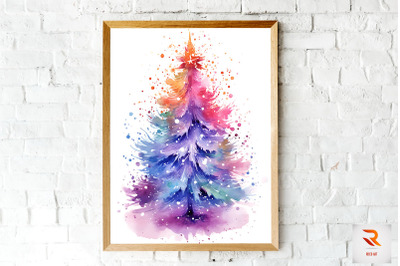 Vibrant Colorful Neon X-mas Tree