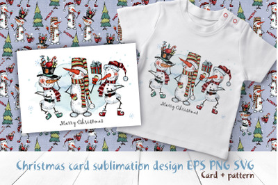 Funny snowmen sublimation design. PNG SVG EPS