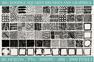 Big Doodle Squares Graphics And Photoshop Brushes