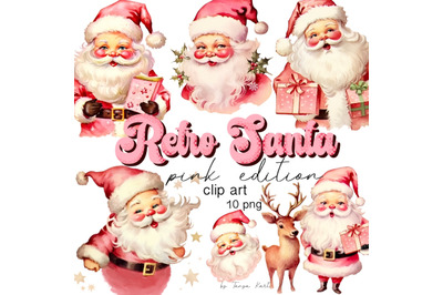 Retro Santa Claus Clipart Bundle