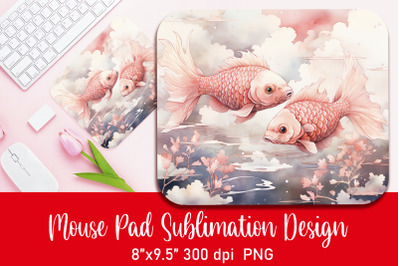 Chinese style fish Mouse Pad Sublimation PNG