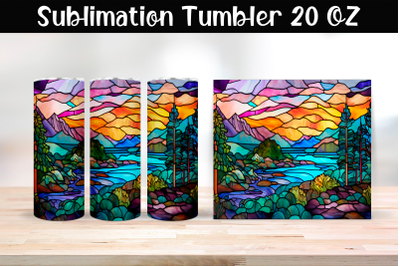 Stained glass Sublimation Tumbler Wrap 20 oz