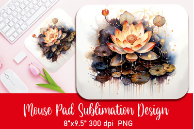 Golden Lotus Mouse Pad Sublimation PNG