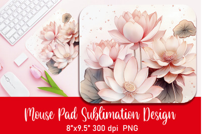 White Lotus Mouse Pad Sublimation PNG