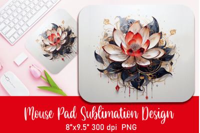 Fire Lotus Mouse Pad Sublimation PNG