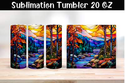 Stained glass Sublimation Tumbler Wrap 20 oz