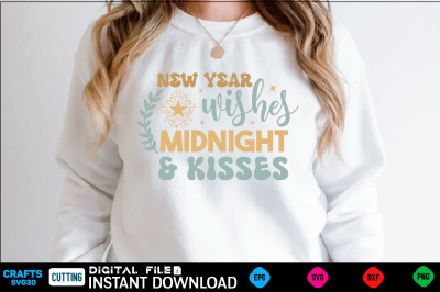 new year wishes midnight &amp;amp; kisses svg