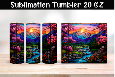 Stained glass Sublimation Tumbler Wrap 20 oz