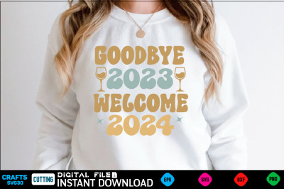 goodbye 2023 welcome 2024 svg