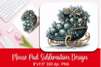 Christmas Santa&#039;s Sleigh Mouse Pad Sublimation PNG