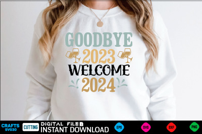 goodbye 2023 welcome 2024 svg