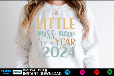little miss new year 2024 svg