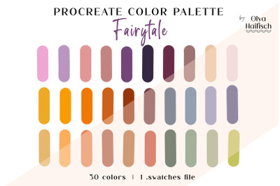Cute Procreate Palette. Bright Fairy Princess Swatches File