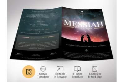 Messiah Christmas Program Canva Template | 4 Pages