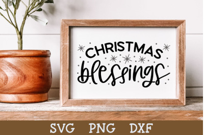 Christmas Blessings Farmhouse Style Sign SVG
