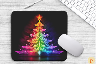 Abstract Glowing Xmas Tree Mouse Pad