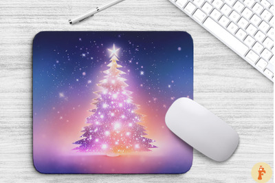 Sparkle Mystical Xmas Tree Mouse Pad