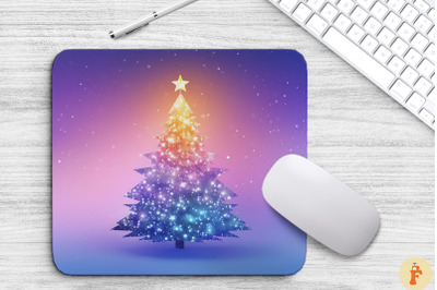 Sparkle Mystical Xmas Tree Mouse Pad