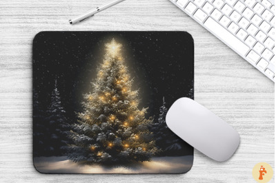 Sparkling Christmas Tree Mouse Pad