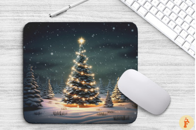 Sparkling Christmas Tree Mouse Pad