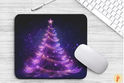 Mystic Purple Christmas Tree Mouse Pad