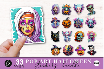 Pop Art Halloween Sticker PNG Bundle