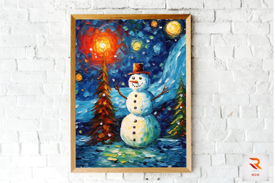 X-mas Tree, Gifts &amp; Snowman Wall Art