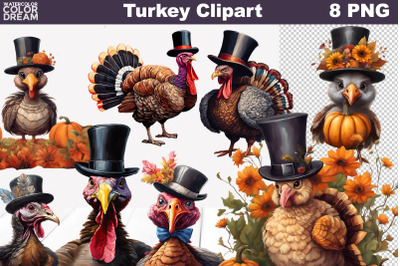 Turkey Clipart | Happy Thanksgiving Sublimation