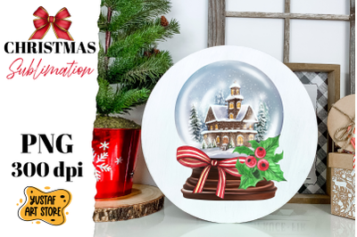 Christmas snow globe sublimation. Christmas house design