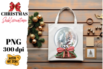 Christmas snow globe sublimation. Christmas house design