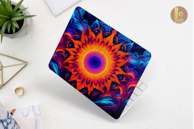 Vibrant Psychedelic Mandala Laptop Skin