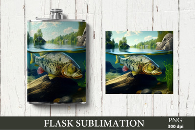 6 OZ Flask Sublimation. Fishing Flask Sublimation