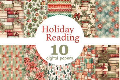 Holiday Reading Paper | Christmas Digital Paper Pack