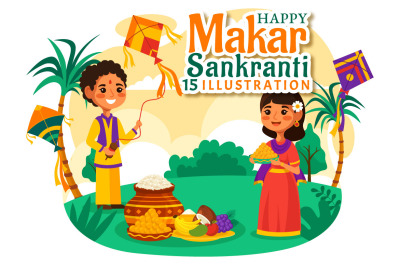 15 Makar Sankranti Illustration