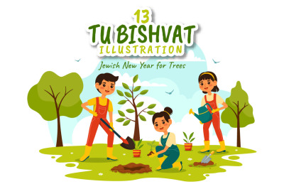 13 Happy Tu Bishvat Illustration