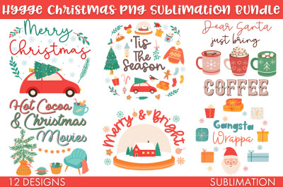 Hygge Christmas Sublimation PNG Bundle