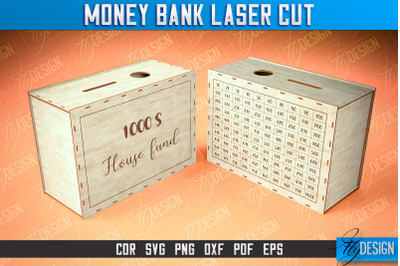 Money Bank Laser Cut | Box Laser Cut SVG Design